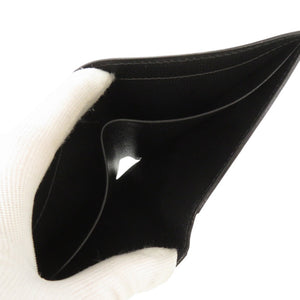 新品同様 ヴァレクストラ レザー ブラック 二つ折り札入れ 二つ折り財布 黒 0006【中古】Valextra メンズ