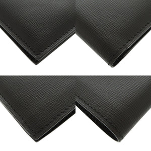 新品同様 ヴァレクストラ レザー ブラック 二つ折り札入れ 二つ折り財布 黒 0006【中古】Valextra メンズ