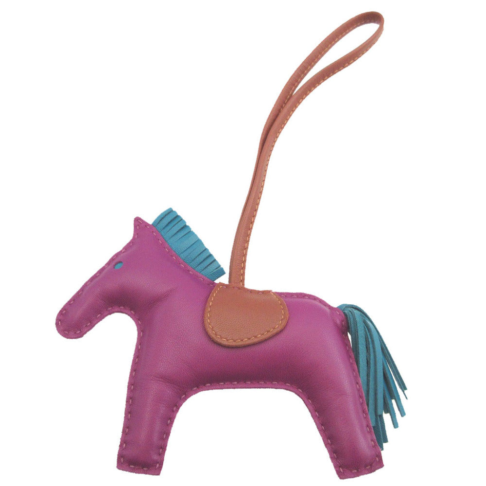 美品 エルメス ロデオチャームGM アニューミロ アネモネ ブルーイズミール フォーブ バッグチャーム キーホルダー 0010【中古】HERMES