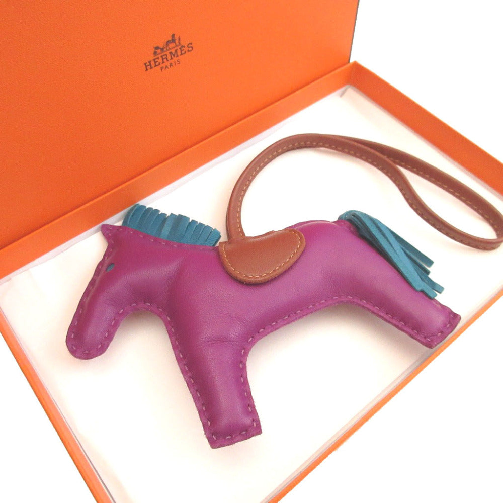 美品 エルメス ロデオチャームGM アニューミロ アネモネ ブルーイズミール フォーブ バッグチャーム キーホルダー 0010【中古】HERMES