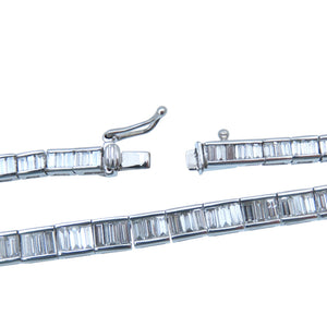 美品 バケットカット ダイヤ 10.050ct Pt900/K18WG ネックレス ダイヤモンド/Pt900 / K18WG シルバー 0024【中古】メンズ