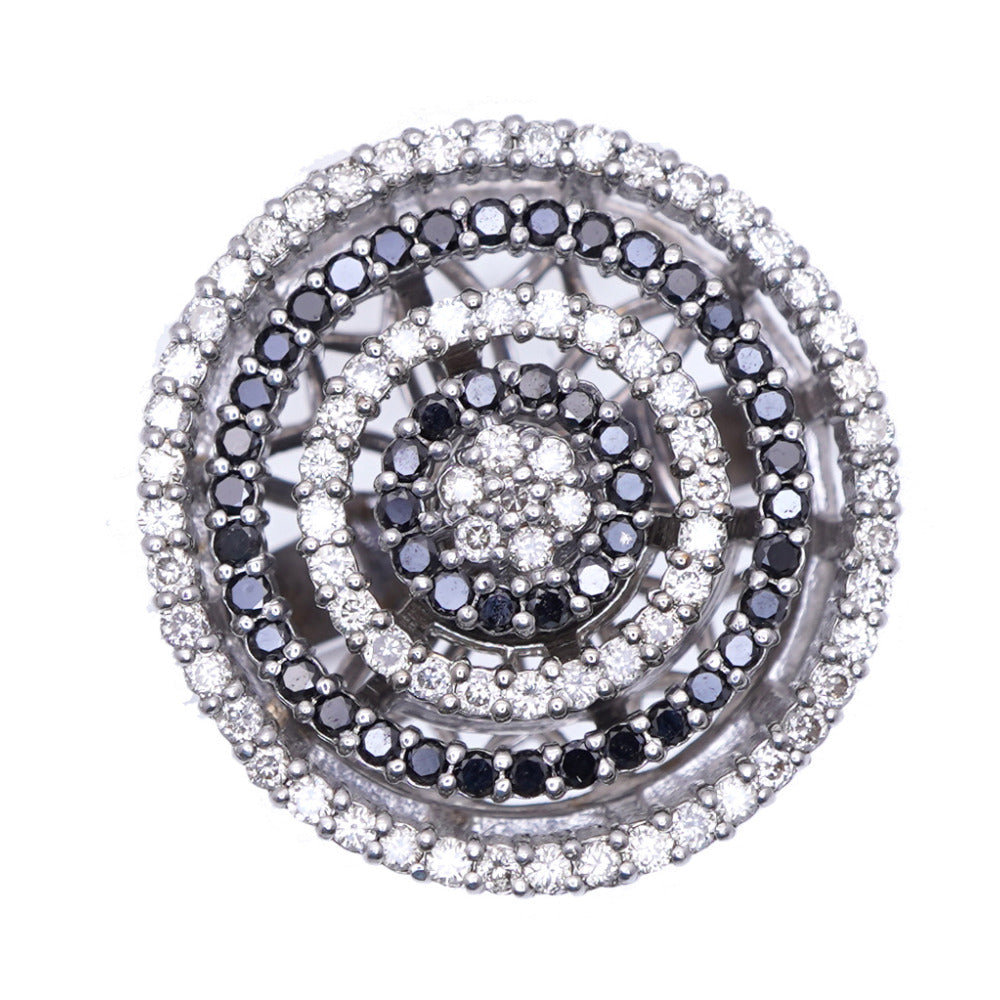 スイング K18WG ダイヤ/ブラックダイヤ リング 11号 6.8g 指輪 ホワイトゴールド/ダイヤモンド 11号 ジュエリー 0026【中古】