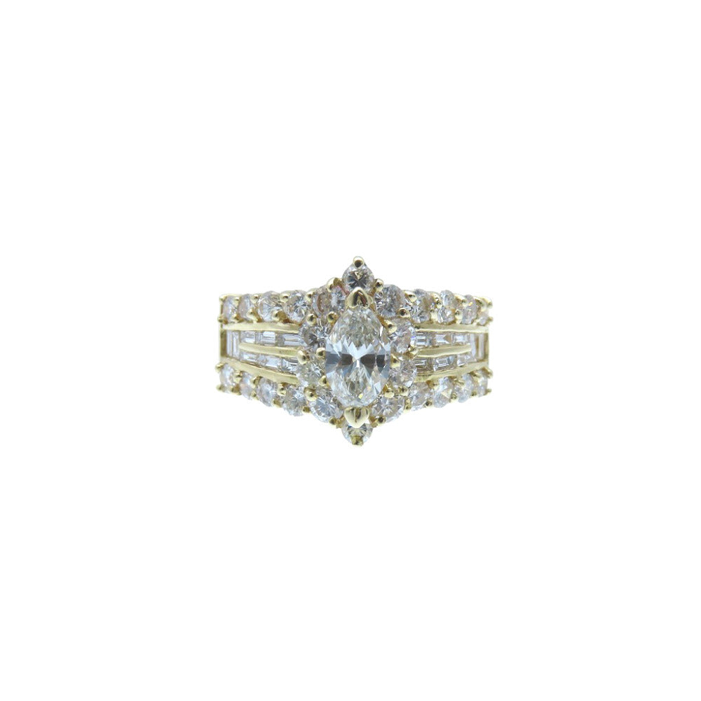 美品 K18YG ダイヤ1.47ct / 0.48ct リング 11.5号 6.6g 指輪 750 イエローゴールド/ダイヤモンド ジュエリー 0030【中古】