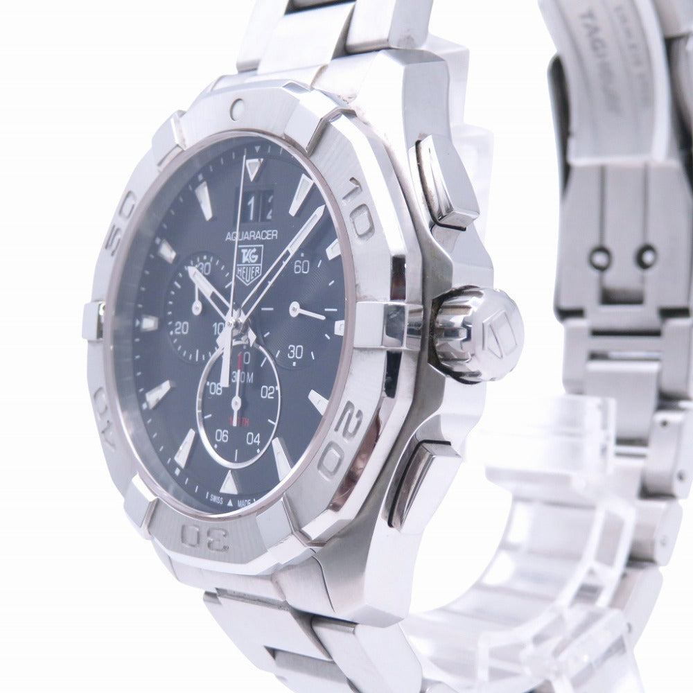 美品 タグホイヤー アクアレーサー CAY1110-0 クオーツ 腕時計 SS ブラック 黒文字盤 0035【中古】TAG HEUER メンズ