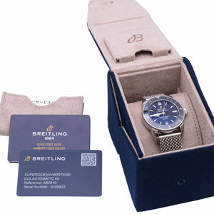 美品 ブライトリング スーパーオーシャン ヘリテージ AB2010 自動巻き 腕時計 SS ブラック 黒文字盤 0037【中古】BREITLING メンズ
