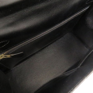 美品 エルメス ケリー32 外縫い ボックスカーフ ブラック ゴールド金具 ハンドバッグ 黒 0068 【中古】 HERMES