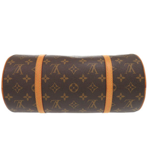 美品 ルイ ヴィトン パピヨン30 ポーチ付 ヌメ革 モノグラム M51385 ブラウン ハンドバッグ LV 0073【中古】LOUIS VUITTON