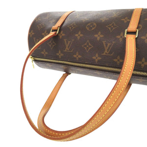 美品 ルイ ヴィトン パピヨン30 ポーチ付 ヌメ革 モノグラム M51385 ブラウン ハンドバッグ LV 0073【中古】LOUIS VUITTON