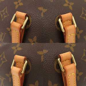 美品 ルイ ヴィトン パピヨン30 ポーチ付 ヌメ革 モノグラム M51385 ブラウン ハンドバッグ LV 0073【中古】LOUIS VUITTON