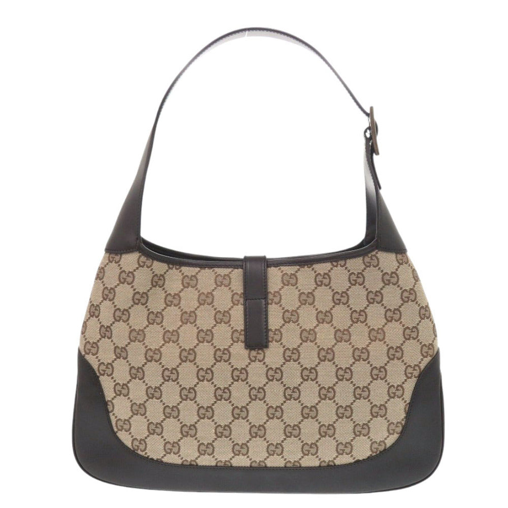 新品同様 グッチ シェリーライン ジャッキー GGキャンバス ブラウン ショルダーバッグ 茶色 0082【中古】GUCCI