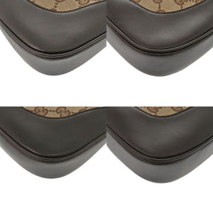 新品同様 グッチ シェリーライン ジャッキー GGキャンバス ブラウン ショルダーバッグ 茶色 0082【中古】GUCCI