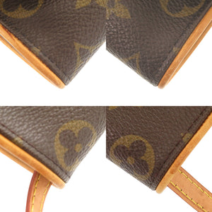 ルイ ヴィトン ポシェットツインPM モノグラム M51854モノグラムキャンバス ブラウン LV ショルダーバッグ 0087【中古】LOUIS VUITTON