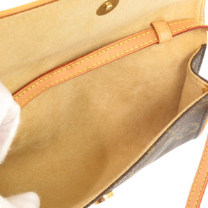 ルイ ヴィトン ポシェットツインPM モノグラム M51854モノグラムキャンバス ブラウン LV ショルダーバッグ 0087【中古】LOUIS VUITTON