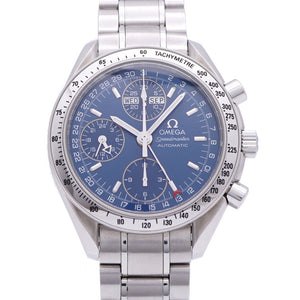 美品 オメガ スピードマスター デイデイト トリプルカレンダー 3523.80 自動巻き 腕時計 SS ブルー 青文字盤 0126【中古】OMEGA メンズ