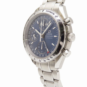 美品 オメガ スピードマスター デイデイト トリプルカレンダー 3523.80 自動巻き 腕時計 SS ブルー 青文字盤 0126【中古】OMEGA メンズ