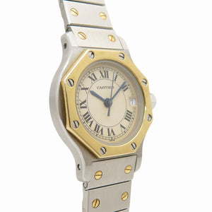 美品 カルティエ サントス オクタゴン SM W2001683 クオーツ 腕時計 YG/SS ベージュ 0127【中古】CARTIER レディース