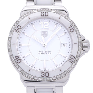 タグホイヤー フォーミュラ1 ダイヤベゼル WAH1213 クオーツ 腕時計 ホワイトセラミック/ダイヤモンド SS ホワイト 白文字盤 0128【中古】TAG HEUER レディース