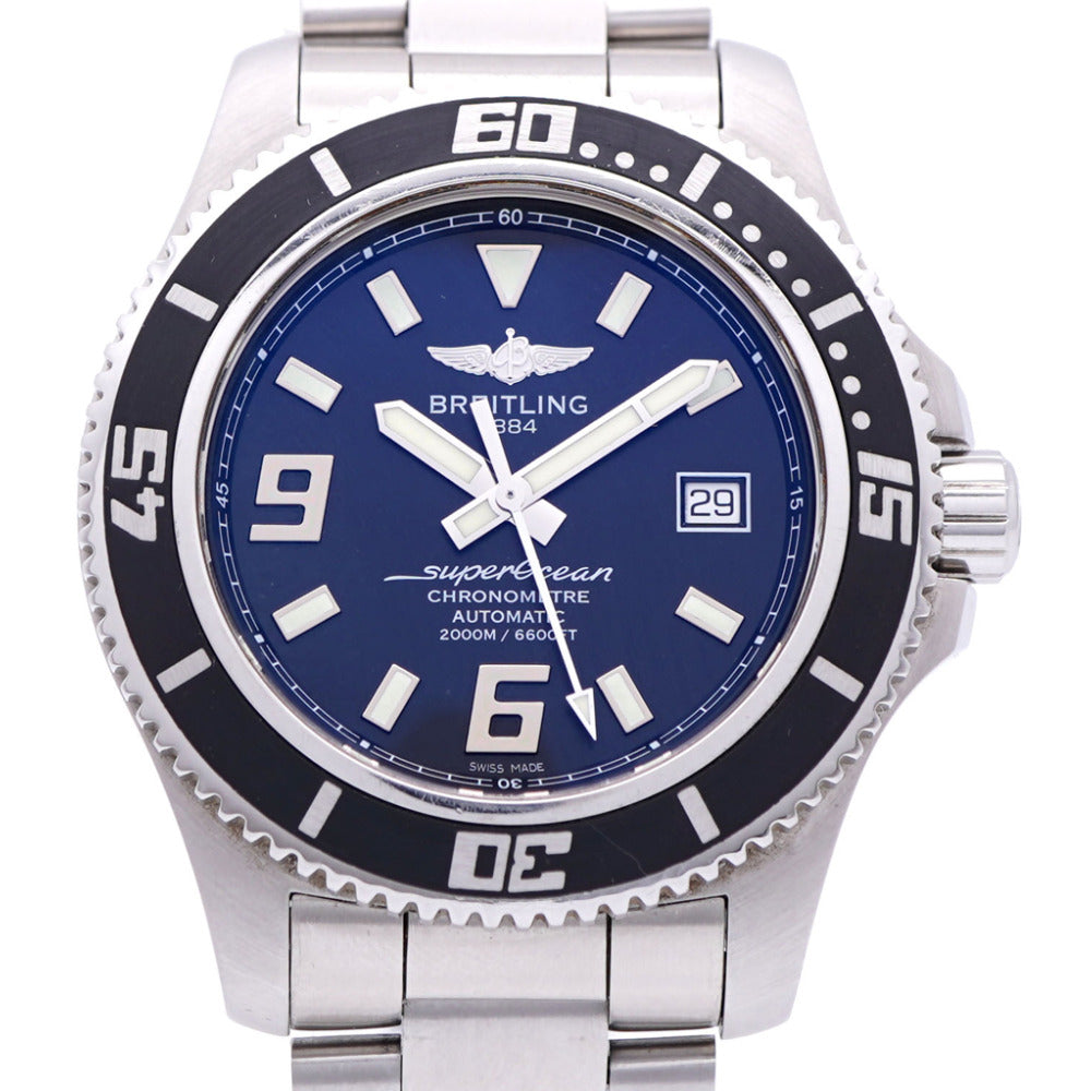 美品 ブライトリング スーパーオーシャン44 A17391 自動巻き 腕時計 SS ブラック 黒文字盤 0129【中古】BREITLING メンズ