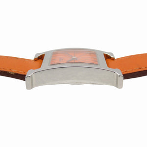 美品 エルメス Hウォッチ HH1.210 クオーツ 腕時計 SS/レザー オレンジ □E刻印 0130【中古】HERMES メンズ