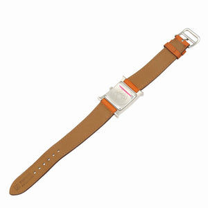 美品 エルメス Hウォッチ HH1.210 クオーツ 腕時計 SS/レザー オレンジ □E刻印 0130【中古】HERMES メンズ