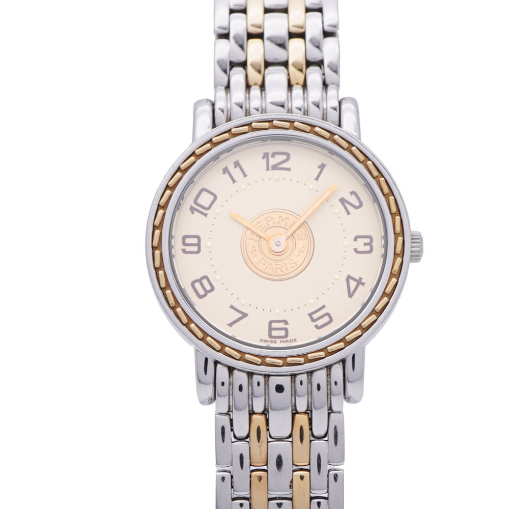 美品 エルメス セリエ SE4.220 YG/SS クオーツ 腕時計 イエローゴールド ベージュ 0132【中古】HERMES レディース