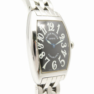 美品 フランクミュラー カサブランカ 1752QZ クオーツ 腕時計 ステンレススチール ブラック 黒文字盤 0133【中古】FRANCK MULLER レディース