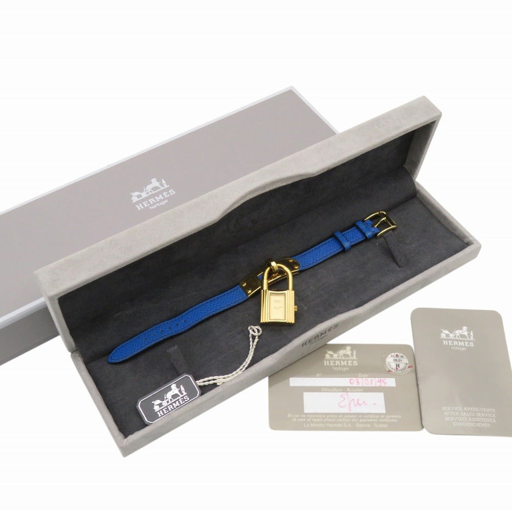 美品 エルメス ケリーウォッチ ヴィンテージ クオーツ 腕時計 SS/クシュベル ゴールド 〇X刻印 0136【中古】HERMES レディース