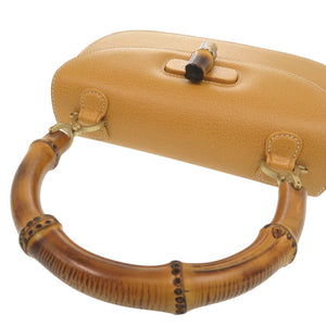 美品 グッチ 2WAY バンブー 000 1364 0633 レザー イエロー ハンドバッグ 黄 0145【中古】GUCCI