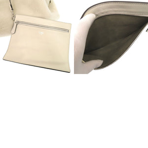 美品 フェンディ レザー ムートン ホワイト 2WAY ショルダー ボストンバッグ 0149【中古】FENDI