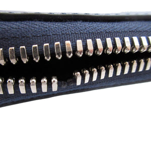 未使用 バーバリー 8006002 レザー ネイビー 紺 ラウンドファスナー長財布 財布 0150【中古】BURBERRY