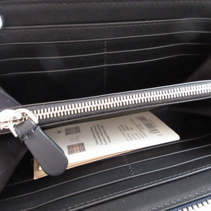 未使用 バーバリー 8006002 レザー ネイビー 紺 ラウンドファスナー長財布 財布 0150【中古】BURBERRY