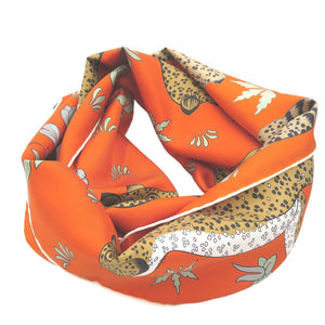 新品同様 エルメス レオパード LES LEOPARDS マキシツイリー スカーフ シルク マルチカラー 0151【中古】HERMES