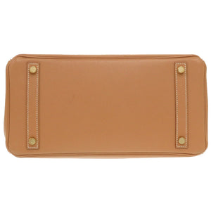 美品 エルメス バーキン30 クシュベル ナチュラル ゴールド金具 □F刻印 ハンドバッグ 茶 0161 【中古】 HERMES