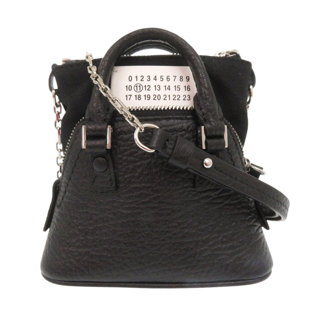 新品同様 メゾン マルジェラ 5AC クラシックベビー SB3WG0025 レザー ブラック チェーンショルダーバッグ 0208【中古】Maison Margiela