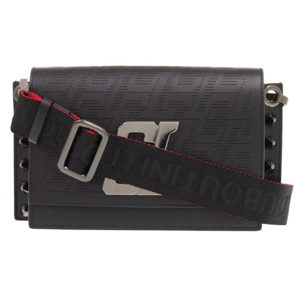 新品同様 クリスチャンルブタン CL Wall strap レザー ブラック ショルダーバッグ 黒 0210【中古】Christian Louboutin