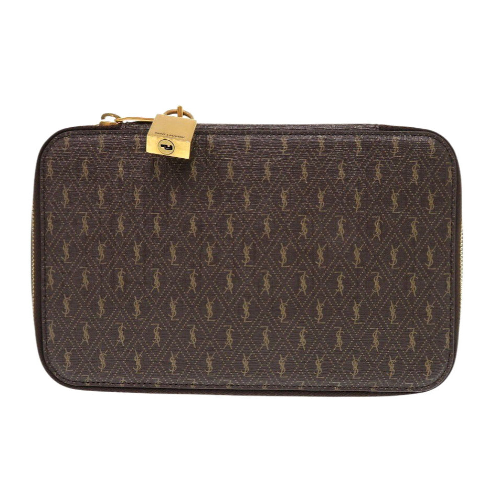 未使用 イヴ サンローラン ジュエリーボックス ケース モノグラムキャンバス ブラウン ポーチ 0273【中古】YVES SAINT LAURENT