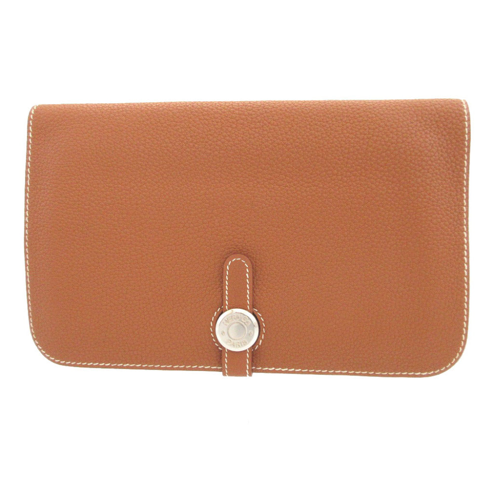 美品 エルメス ドゴンGM □F トゴ ゴールド 長財布 財布 0281【中古】HERMES