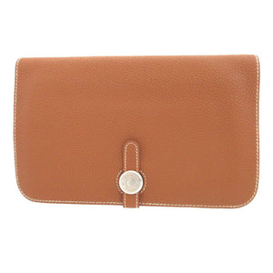 美品 エルメス ドゴンGM □F トゴ ゴールド 長財布 財布 0281【中古】HERMES
