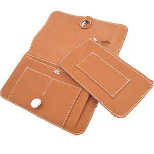 美品 エルメス ドゴンGM □F トゴ ゴールド 長財布 財布 0281【中古】HERMES