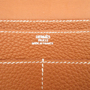 美品 エルメス ドゴンGM □F トゴ ゴールド 長財布 財布 0281【中古】HERMES