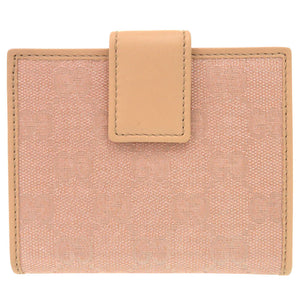 美品 グッチ ラブリーハート 245731 GGキャンバス ピンクベージュ 二つ折り財布 0303【中古】GUCCI