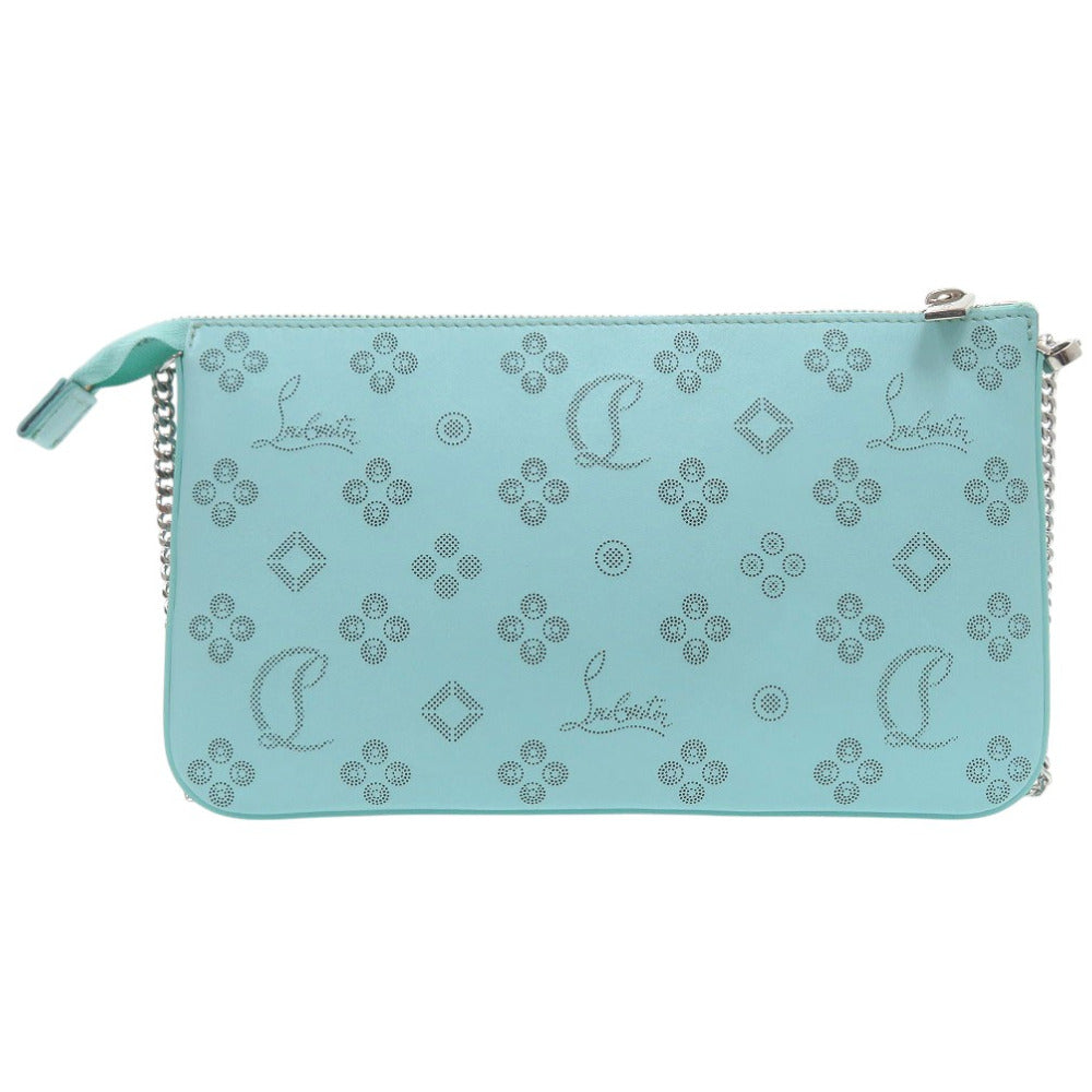 美品 クリスチャンルブタン ルビラ ジップアップ チェーンショルダーバッグ クラッチ 3225038 レザー ブラック 0317【中古】Christian Louboutin