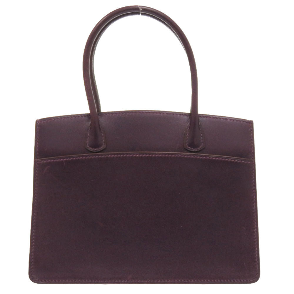 美品 エルメス ホワイトバスTPM ボックスカーフ レザン □F刻印 ハンドバッグ 紫 0319 【中古】 HERMES