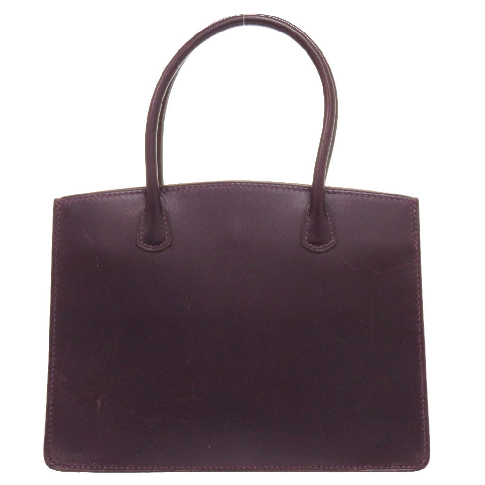 美品 エルメス ホワイトバスTPM ボックスカーフ レザン □F刻印 ハンドバッグ 紫 0319 【中古】 HERMES