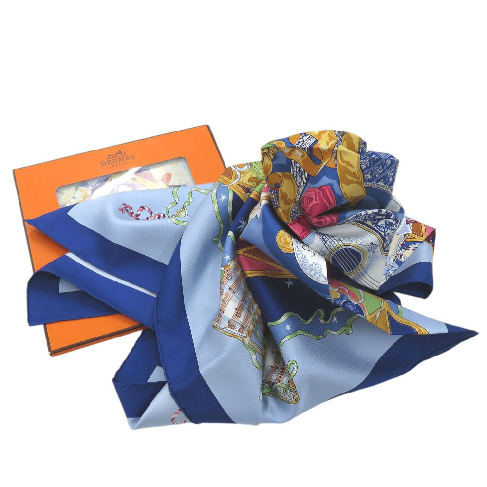 美品 エルメス カレ90 Mon Ami Pierrot 私の友達ピエロ スカーフ シルク マルチカラー 0327【中古】HERMES