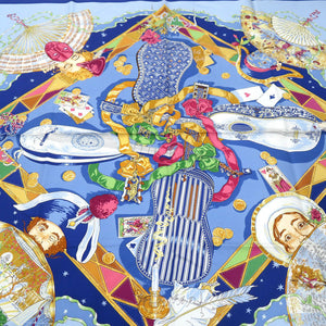 美品 エルメス カレ90 Mon Ami Pierrot 私の友達ピエロ スカーフ シルク マルチカラー 0327【中古】HERMES