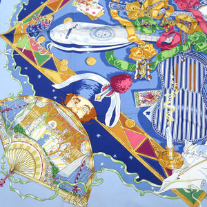 美品 エルメス カレ90 Mon Ami Pierrot 私の友達ピエロ スカーフ シルク マルチカラー 0327【中古】HERMES