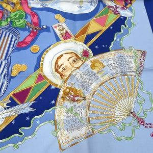 美品 エルメス カレ90 Mon Ami Pierrot 私の友達ピエロ スカーフ シルク マルチカラー 0327【中古】HERMES