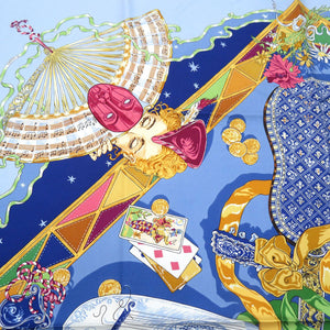 美品 エルメス カレ90 Mon Ami Pierrot 私の友達ピエロ スカーフ シルク マルチカラー 0327【中古】HERMES