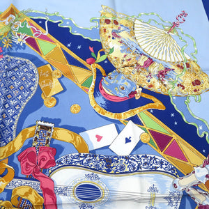 美品 エルメス カレ90 Mon Ami Pierrot 私の友達ピエロ スカーフ シルク マルチカラー 0327【中古】HERMES